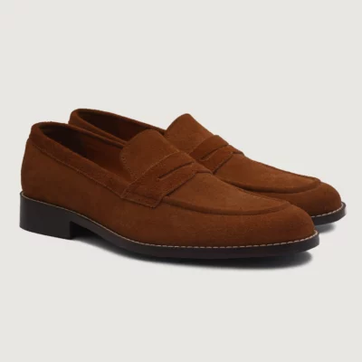 Baxton Brown Suede Leather Loafers