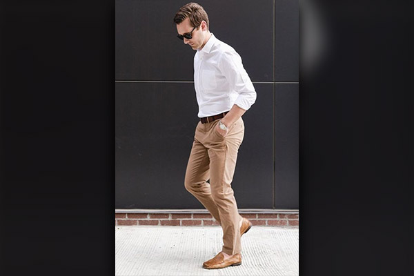 Tan Pants with Loafers