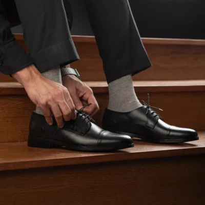 Attorney Derby Black Leather Shoes