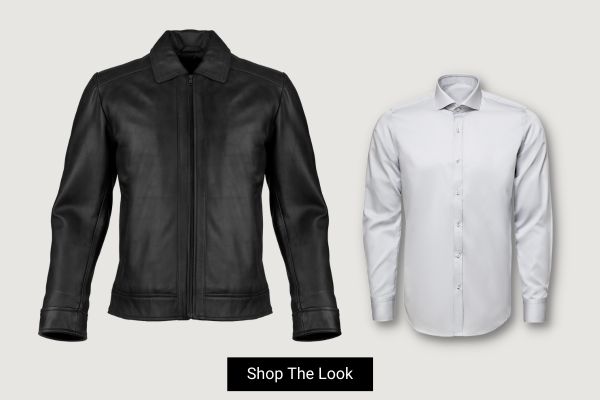  Dress Shirt With Black Leather Jacket