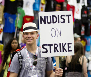 Nudist on Strike Halloween costume