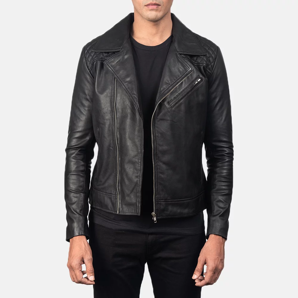 Quilted Leather Biker Jacket