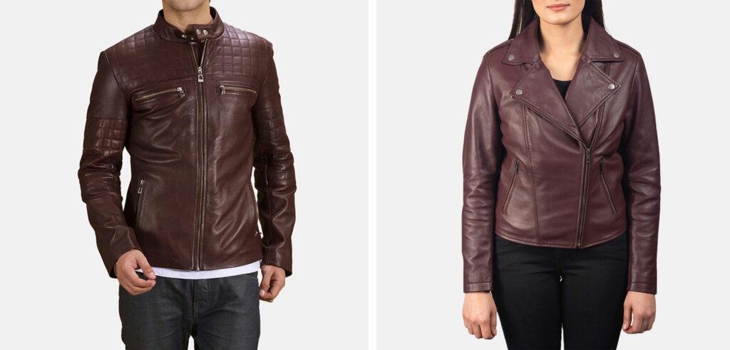 maroon leather jacket 