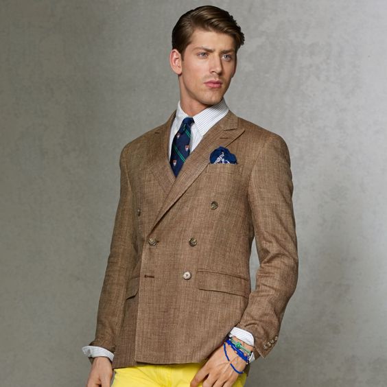 man wearing a double breasted sports coat