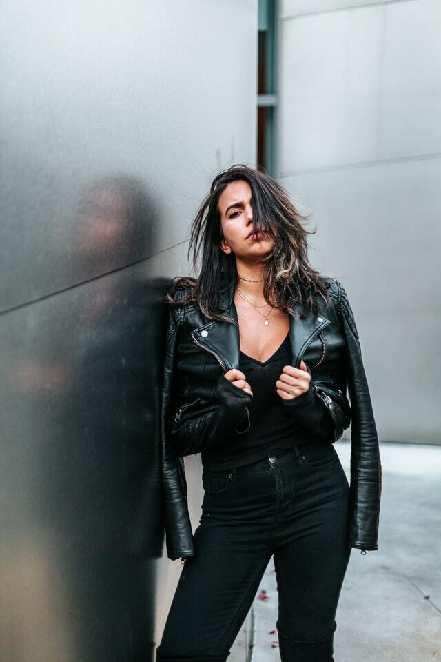 all black moto jacket outfit