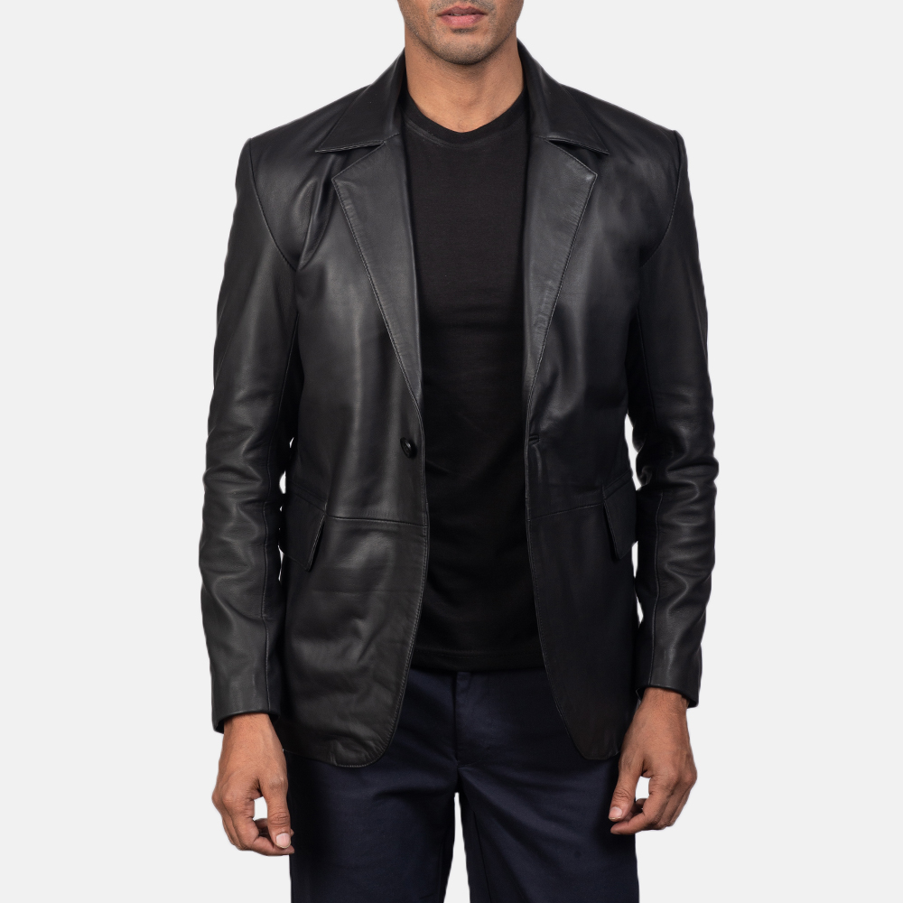Leather blazer for men