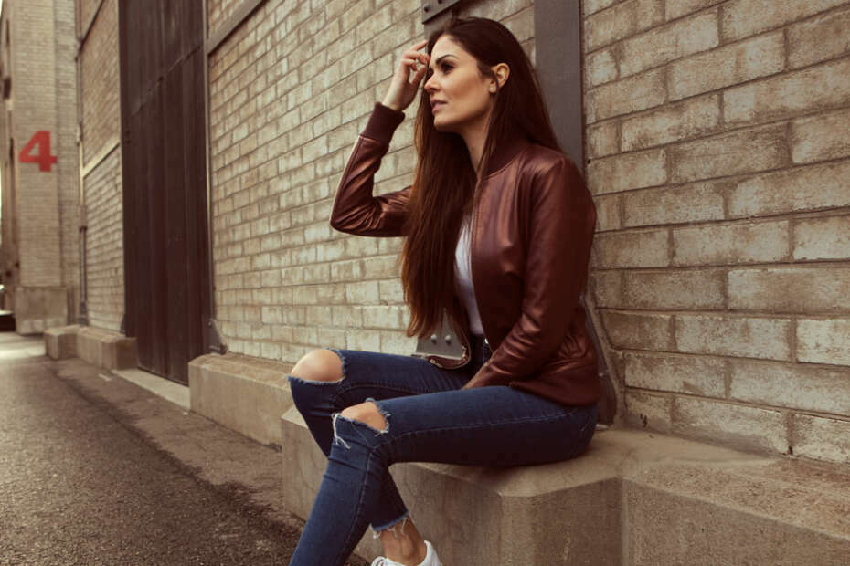 leather jacket outfit womens