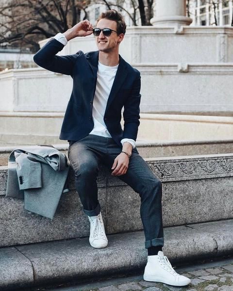 sports luxe with blazer and jeans