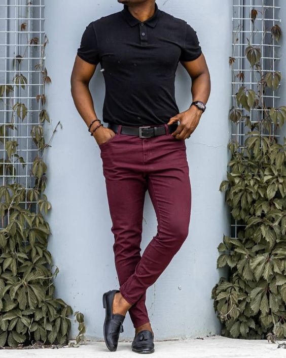 GentWith New Bern Burgundy Slim Fit Pants