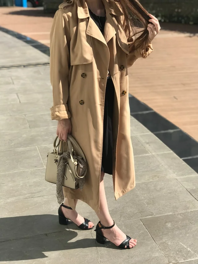 knee length dresses for ladies Women's Red Long Coat Formal Dress, Elegant Double Breasted Coat for Office and Events 30