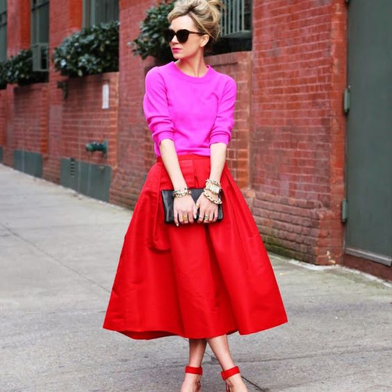 red and pink outfit