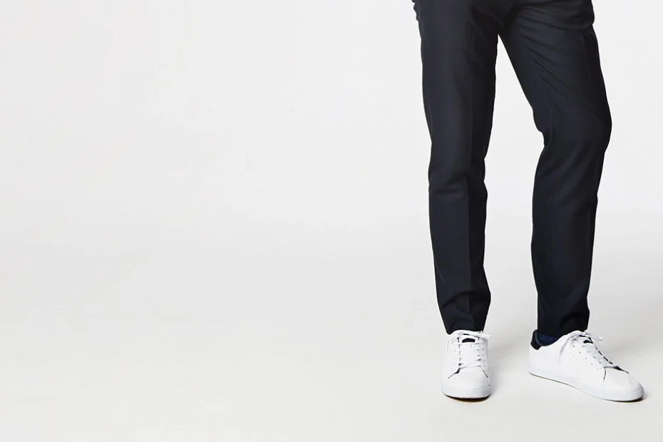 Explore the right way to wear dress pants with sneakers. - The