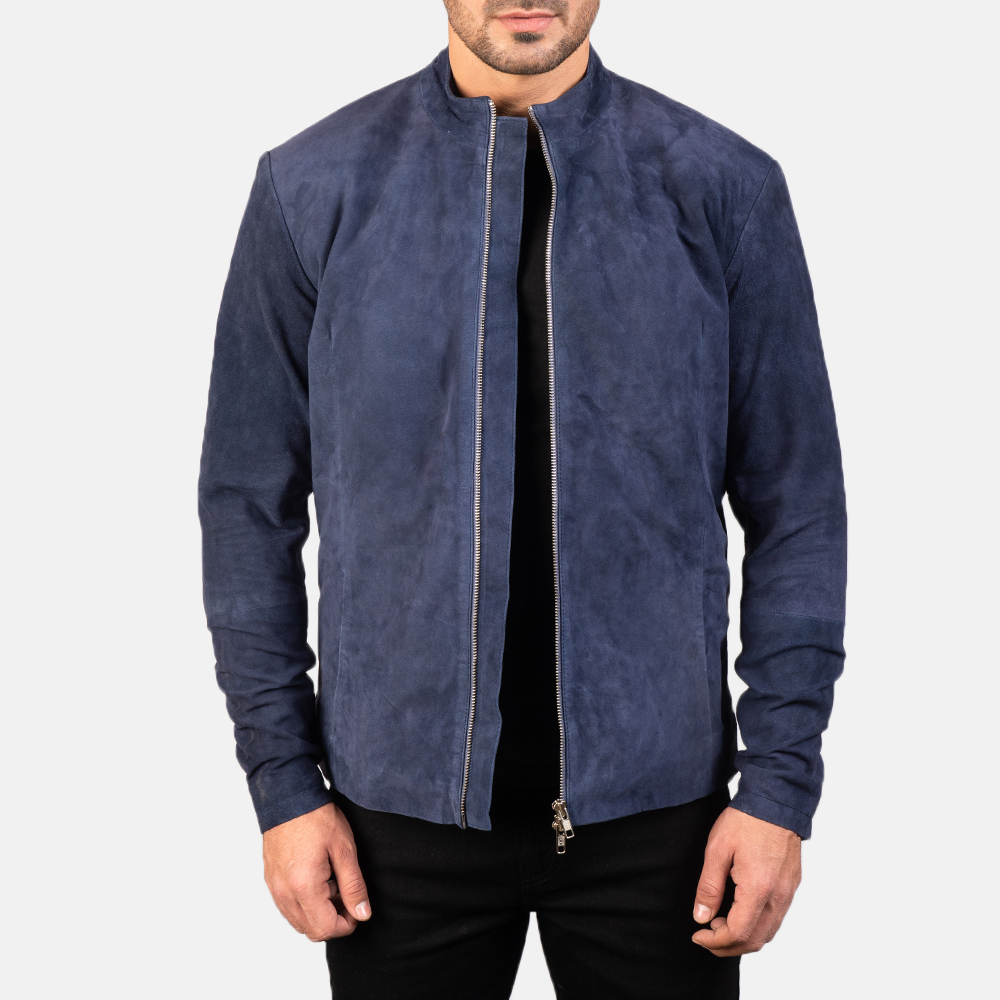 charcoal navy blue best suede jacket