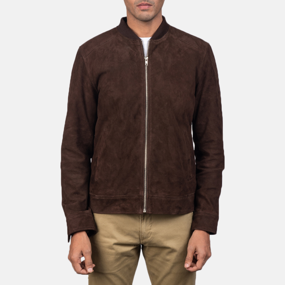 Blain Mocha Suede Moto Biker Jacket