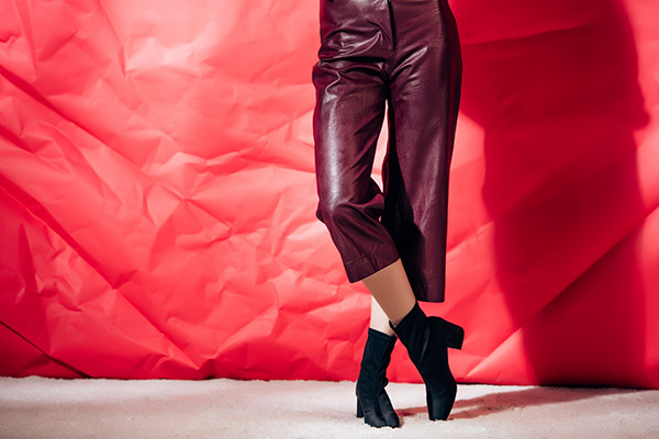 Stretchable Faux Leather Pants 