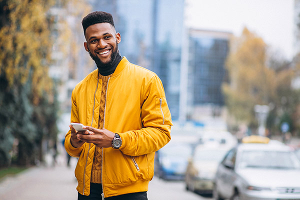 Men's Wool Black Letterman Jacket with Yellow Detailing