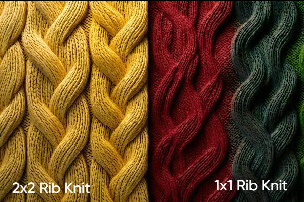 2x2 Rib Knit vs. 1x1 Rib Knit