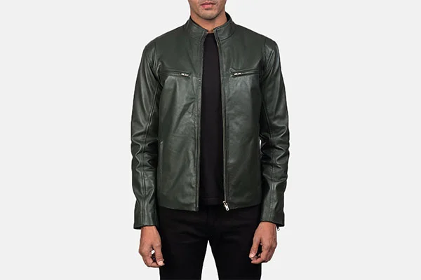 green leather jacket