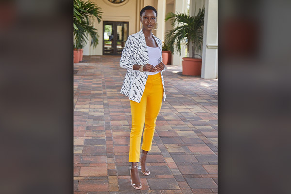 Yellow wideleg pants  HOWTOWEAR Fashion