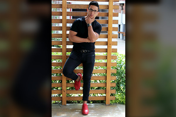 red shoes with black pants