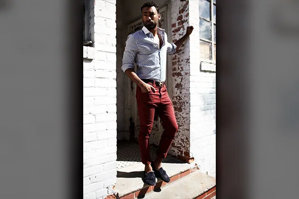 Mens Red Checkered Dress Pants | Gerardo Collection