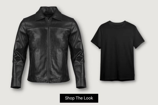 T-Shirt With Black Leather Jacket