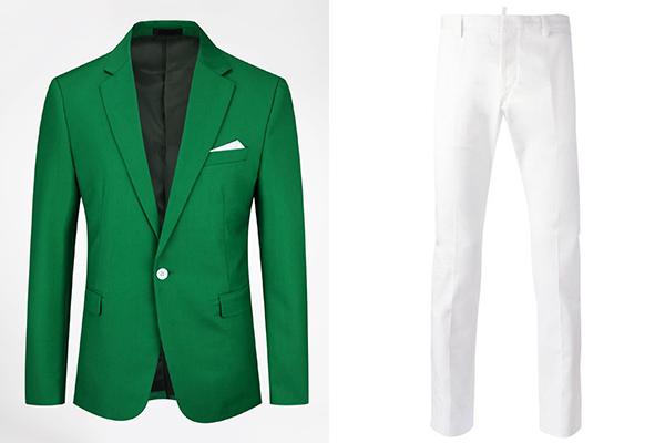 Colored Blazer + White Trousers 