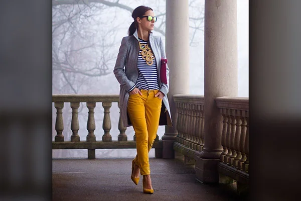 Fall hues - BITTERSWEET COLOURS | Colorful fall outfits, Yellow pants outfit,  Colour combinations fashion