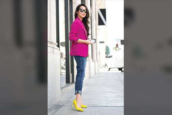 A Pink Blazer and Yellow Jeans 