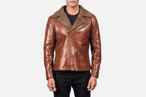 Alberto Shearling Brown Leather Winter Jacket