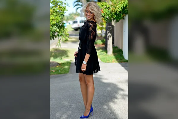 Blue Tapered Heels