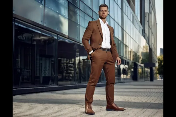 brown dress boots with suit Men's Cognac Chelsea Boot