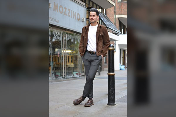 Brown Jacket With Tailored Trousers