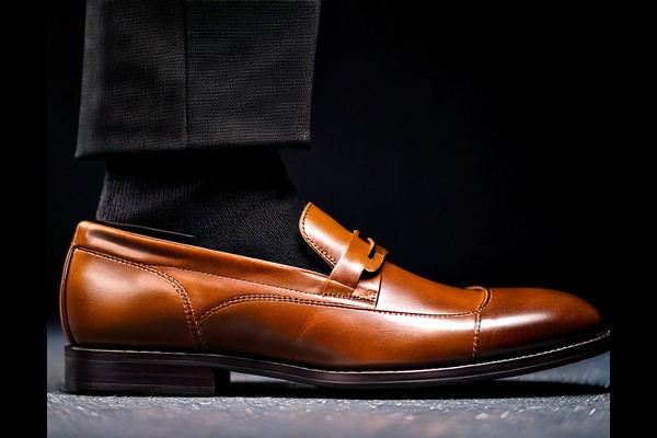 Brown Loafers with a Black Suit
