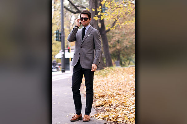 Brown Loafers with a Suit