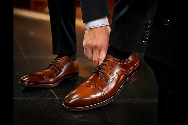 Brown Oxfords for Black Suits
