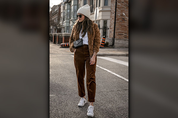 Brown coat and Corduroy Pants 