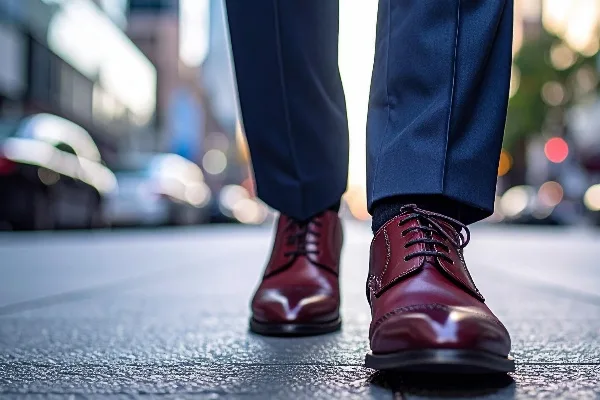 Burgundy Shoes With Navy Suit