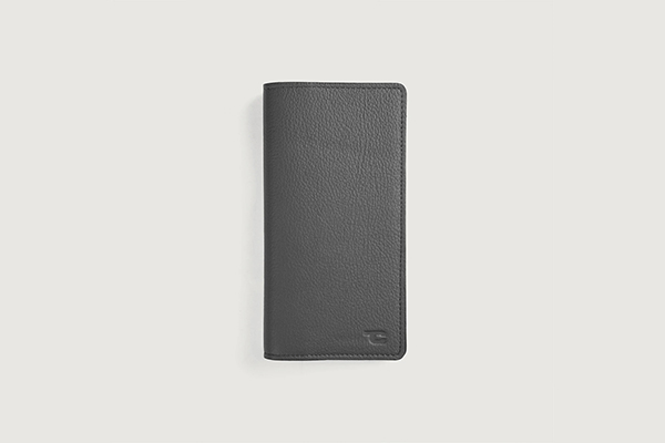 Cameron Grey Leather Long Wallet