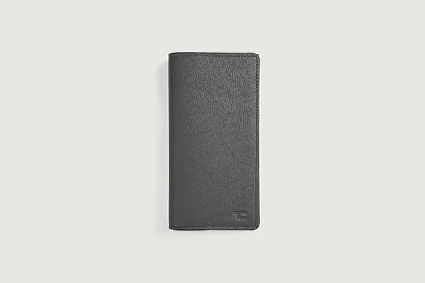 Cameron Grey Leather Long Wallet
