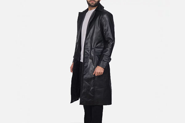 20. Clarent Black Leather Coat