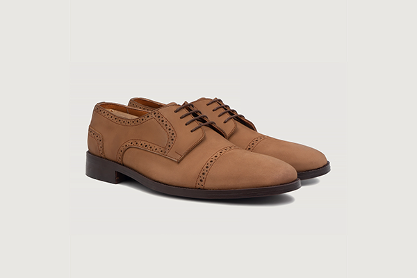 Dirk Brogues Derby Brown Nubuck Leather Shoes