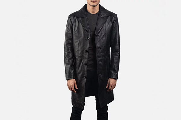 6. Don Long Black Leather Coat