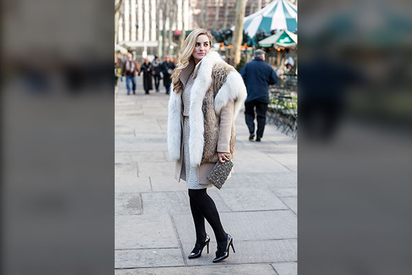 5. Dress with Fur Coat Outfit Ideas