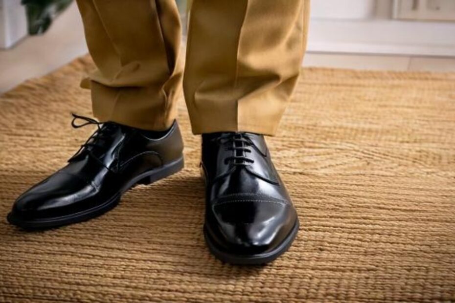 Pair Black Shoes with Khaki pants