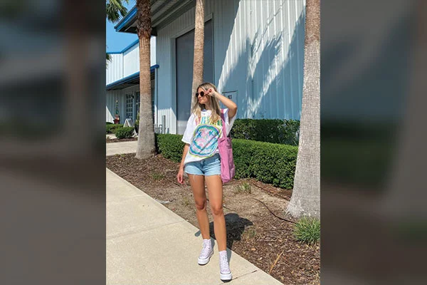 Graphic Tee + Blue Denim + Platform Crocs 
