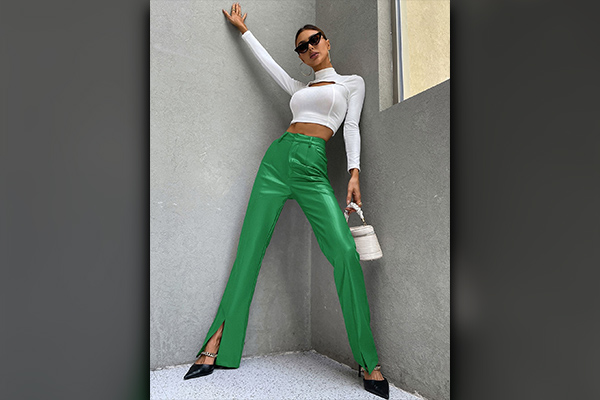 Green Leather Pants