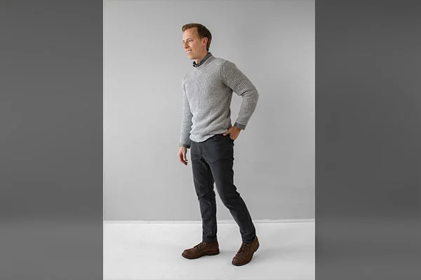 Grey Shirt and White Chinos