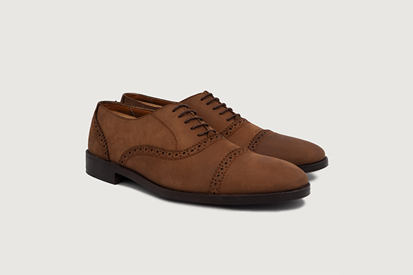 Greyson Brogues Oxford Oil Pull-up Brown Leather Shoes