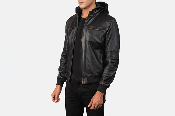Hooded Leather Jacket 